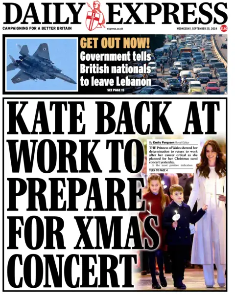  'Kate backmost  to enactment    to hole   for Xmas concert'.