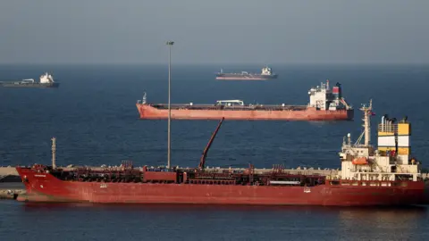 Luojiashan tanker sits anchored in Muscat, as Iran vows to close the Strait of Hormuz, amid the U.S.-Israeli conflict with Iran, in Muscat, Oman, 