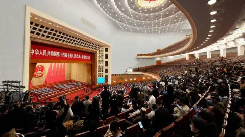 Getty Images The closing session of the National People's Congress at the Great Hall of People in Beijing, China