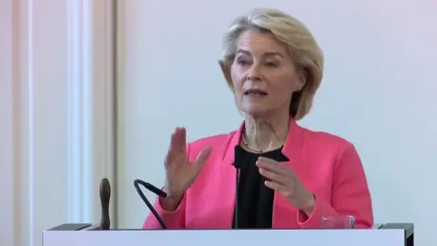 Ursula von der Leyen introducing EU plans for children's online safety