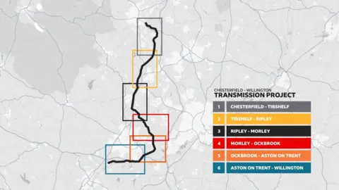 A map of where pylons might be built.