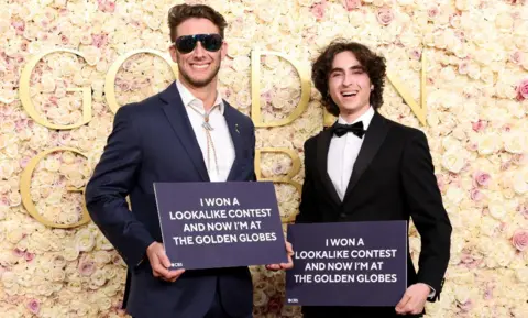 Getty Images Max Braunstein and Miles Mitchell attend the 82nd Annual Golden Globe Awards at The Beverly Hilton on January 05, 2025 in Beverly Hills, California.