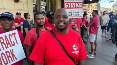 Olivier Desinor at a protest
