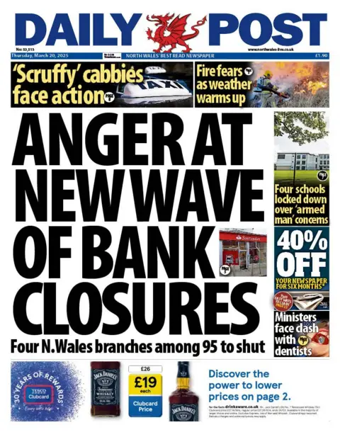 Daily Post The Daily Post splashes with: "Anger at new wave of bank closures"