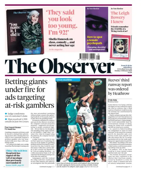 Observer front page