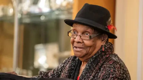 Leicester City Council Elvy Morton speaking at the ceremony