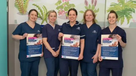 Abi Mansfield, Project Manager for Martha’s Rule at OUH (centre), and members of the Paediatric Critical Care Outreach Team.