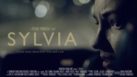 Sylvia Film poster showing a close up of a woman's face who looks anxious