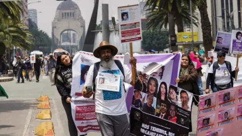 Reuters demonstrators and their relatives maintain people who are missing to protest to celebrate the International Day of the Victims of Enforced Display, in Mexico