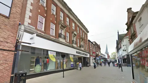 A photograph of Marks & Spencer in Chesterfield when it was open