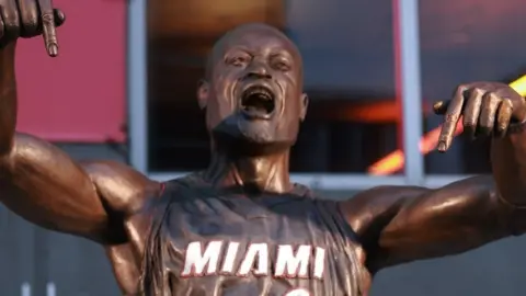 A statue of Dwayne Wade