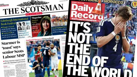 Scotsman and Daily Record front pages