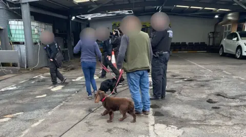 Dog handlers join police officers in the car wash