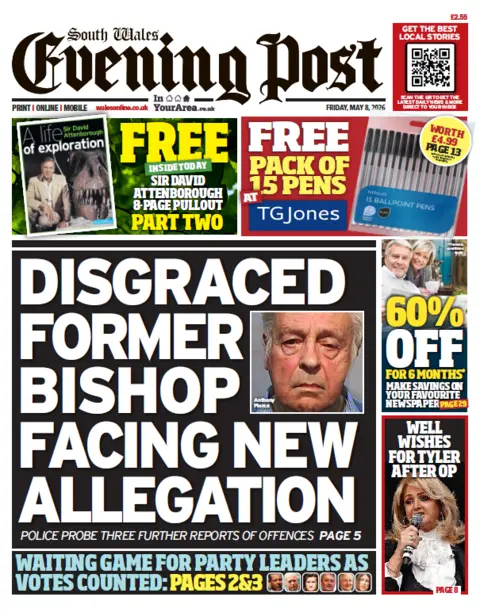 South Wales Evening Post Front page of the South Wales Evening Post 