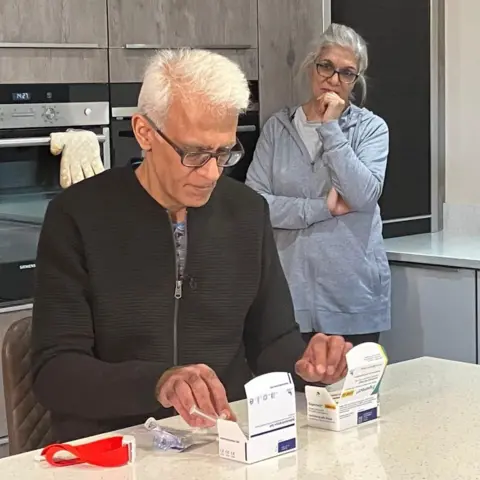 Suresh Vaghela Suresh with his medication