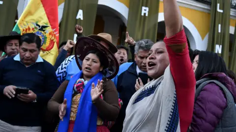 Reuters People gather in support of the government as President Luis Arce "denounced the irregular mobilization" of some units of the country's army, in Cochabamba, Bolivia June 26, 2024.