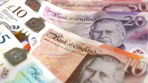 ile photo dated 20/08/24 of a view of British Polymer bank notes. £5, £10, £20 and £50 bank notes (Five Pound note, Ten Pound note, Twenty Pound note and Fifty Pound note). Issue date: Wednesday January 15, 2025. PA Photo.