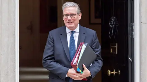 British Prime Minister Sir Keir Starmer departs 10 Downing Street for the House of Commons to attend the Prime Minister's Questions (PMQs) in London, United Kingdom on June 10, 2026. 