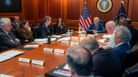 White House/X President Joe Biden sits in the Situation Room with national security officials