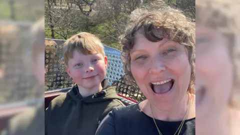 Supplied Zoe Sussmeyer with her son, taking a selfie.
