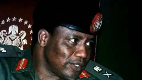 AFP General Ibrahim Badamasi Babangida of Nigeria in army uniform