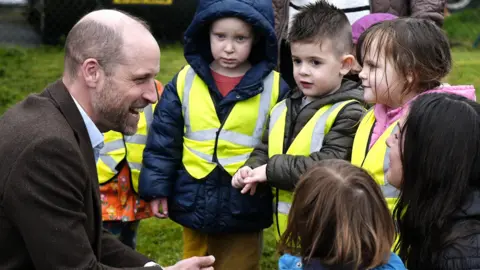PA Media The Prince of Wales, known as the Duke of Cornwall while in Cornwall, greets members of the public at Helston Community Fire Station as he visits Cornwall for St Piran's Day. 