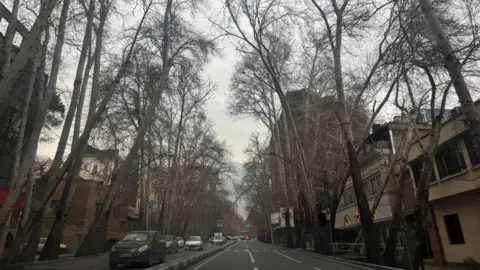 A photo shows a road in Tehran, Iran, this week.