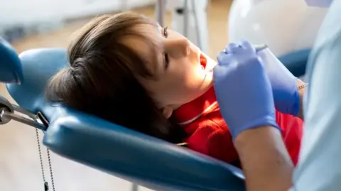 Getty Images child having teeth checked