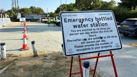 Sign outside a bottled water station in Kent