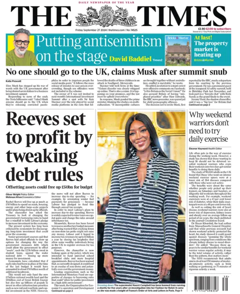  'Reeves set to profit by tweaking debt rules'.