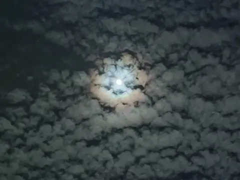 Ella The halo was still visible behind clouds in Braunstone, in Leicestershire