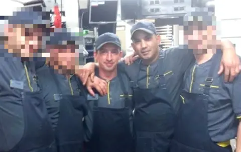 Facebook Photo of Pavel, Roman and colleagues at McDonald's branch.