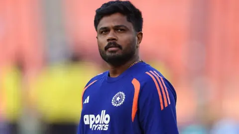 Sanju Samson of India participates in the ICC Men's T20 World Cup India & Sri Lanka 2026 Final Pre-Match Training Ses