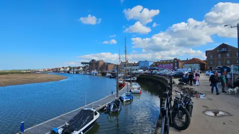 Paul Moseley/BBC The quayside in Wells-next-the-Sea