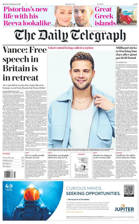 Daily Telegraph: Vance - Bebas Pidato di Inggris sedang mundur