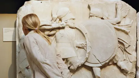 Relief from the Nereid Monument at the British Museum, London, England, UK