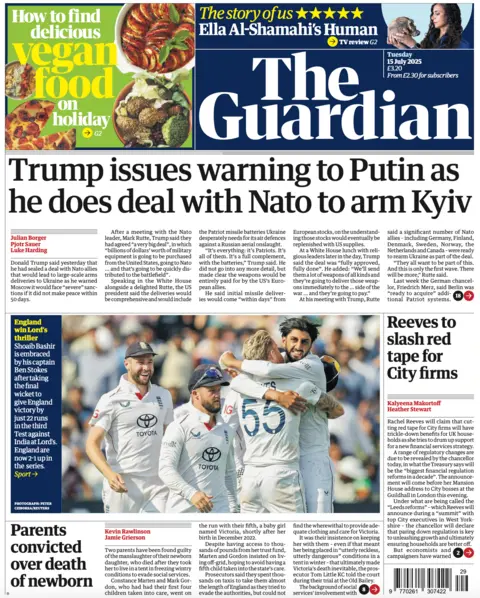  "Trump issues warning to Putin as he does deal with Nato to arm Kyiv"
