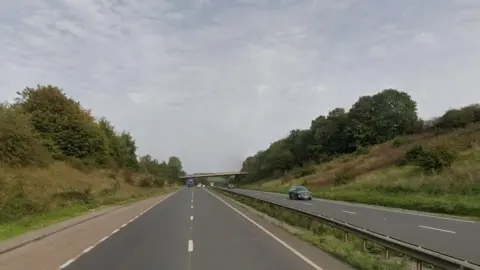 Google Maps A361 between Tiverton and the M5