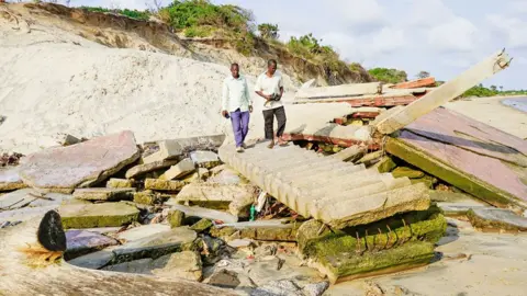 A BBC A house collapsed in Kibini, along the coast in Kenya