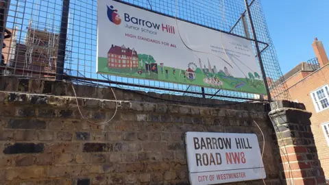 LDRS Sign showing Barrow Hill Junior School outside the school gates 