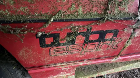 Charterhouse Dirt and grime on the Lotus Esprit logo.