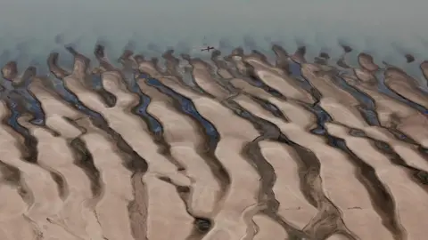 Reuters A man rides a boat in front of the sandbanks at the Solimões  River, one of the largest tributaries of the Amazon River, near Tefe, Amazonas state, Brazil September 17, 2024