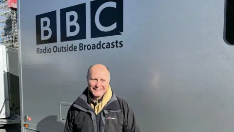 Peter Taylor, BBC Head of Operations, outside Canterbury Cathedral