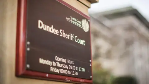 BBC Dundee Sheriff Court sign