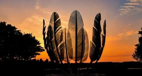 Andrew Foley The 'Kindred Spirits' sculpture in Middleton, Co Cork, incorporated 6m tall feathers. 