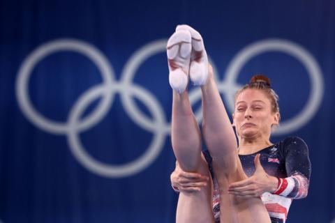 Bryony Page competing at the Olympics