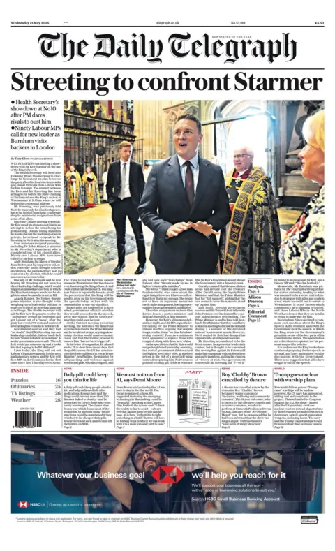 d5adae90-4e47-11f1-b55d-0f258dce1735.jpg The Papers: 'Starmer and Streeting set for showdown' and 'Crisis? What crisis?'