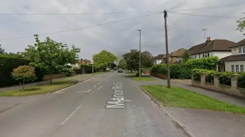 A residential street. 