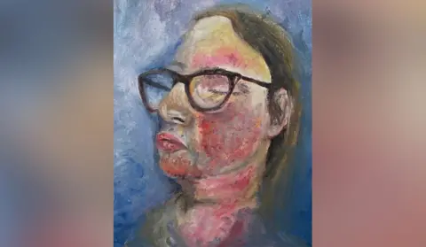 Poppy Cahill An oil painting self portrait 