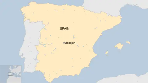 Map of Spain showing Mocejón 